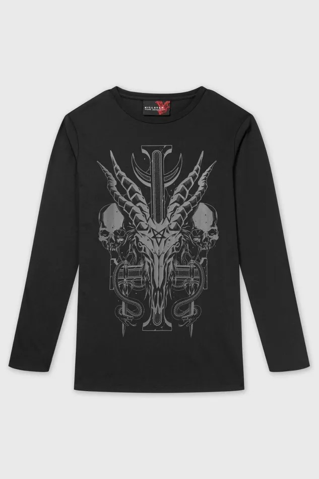 Men Graphic Tops Killstar Infernal Ashes Long Sleeve Top