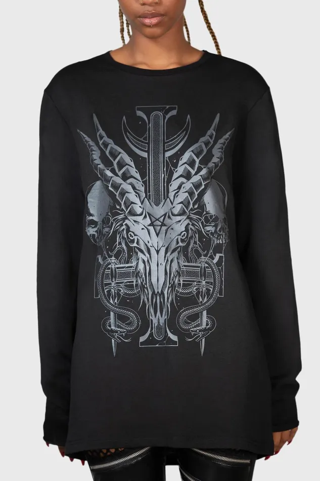 Men Graphic Tops Killstar Infernal Ashes Long Sleeve Top