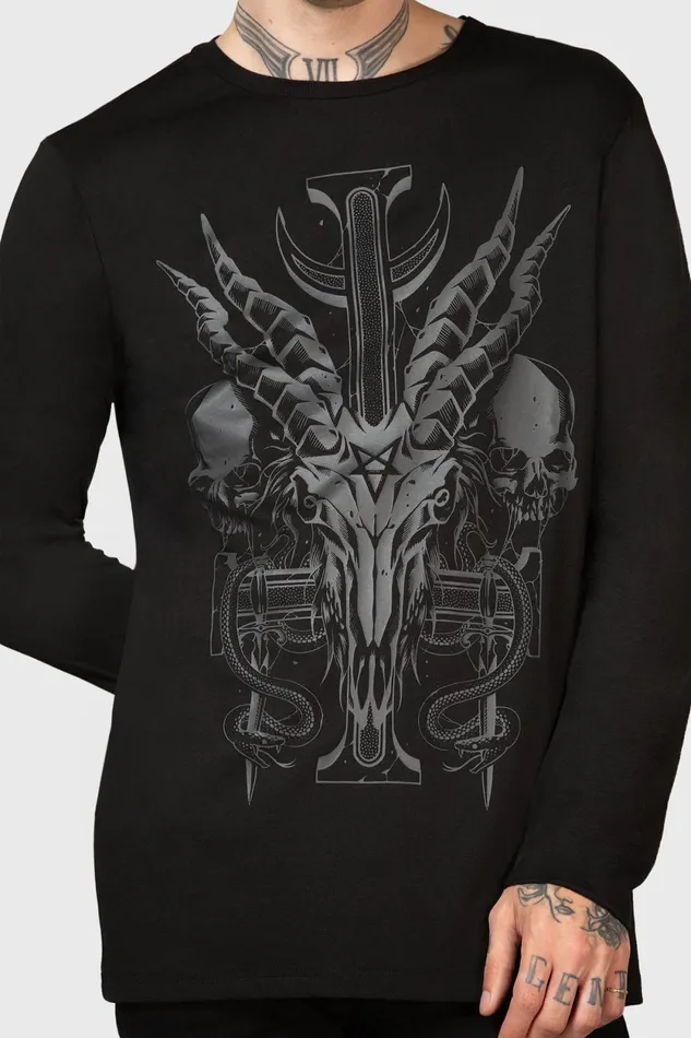 Men Graphic Tops Killstar Infernal Ashes Long Sleeve Top