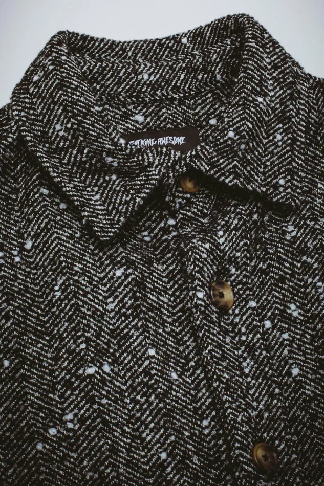 Men Herringbone Heavyweight Flannel Overshirt Fucking Awesome Shirts Men Herringbone Heavyweight Flannel Overshirt Fucking Awesome Shirts