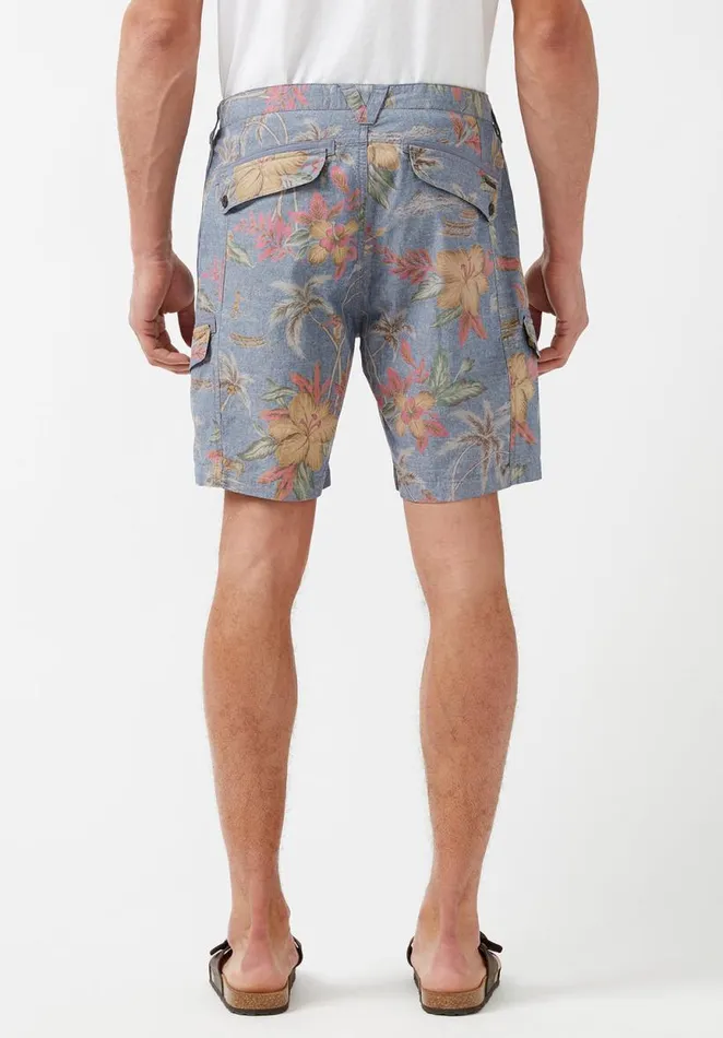 Men Hosam Chambray Floral Shorts Mirage Buffalo David Bitton Shorts