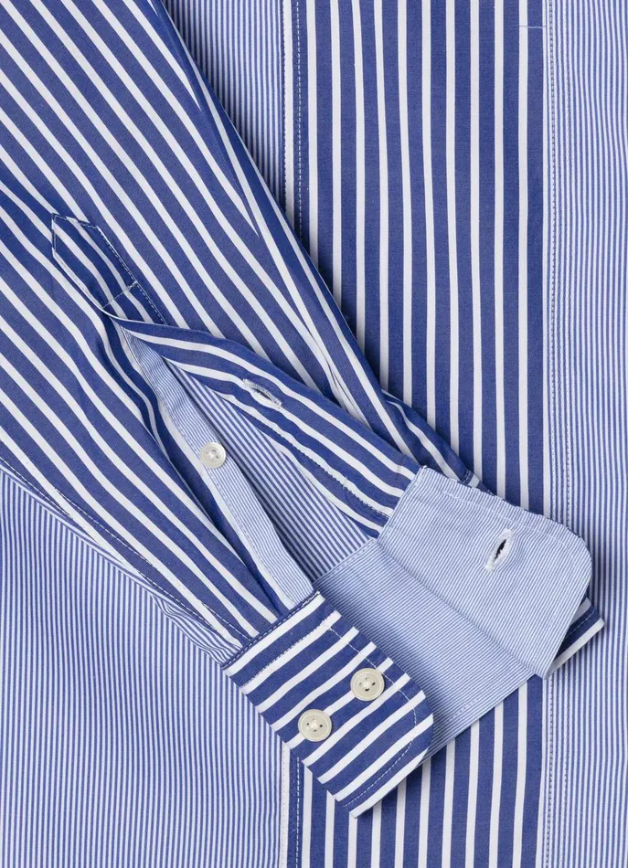 Men Iconic Shirts Faonnable Regular Fit Striped Shirt Naval Blue
