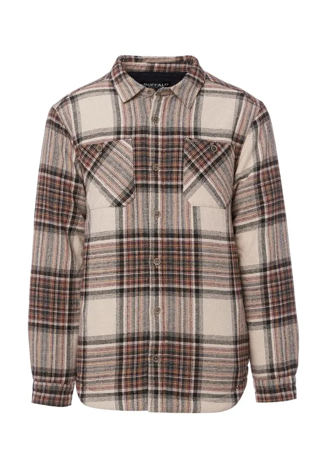 Men Jorum Light Brown Mens Shirt Jacket Lion Buffalo David Bitton Jackets