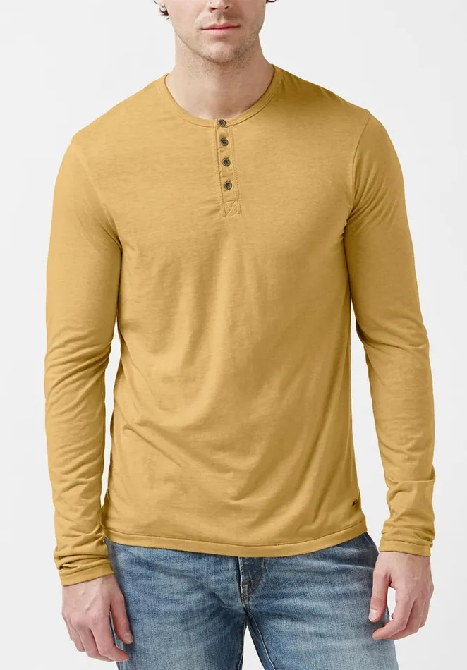 Men Kaduk Tan LongSleeve Mens Top Tan Buffalo David Bitton Tops and Tees