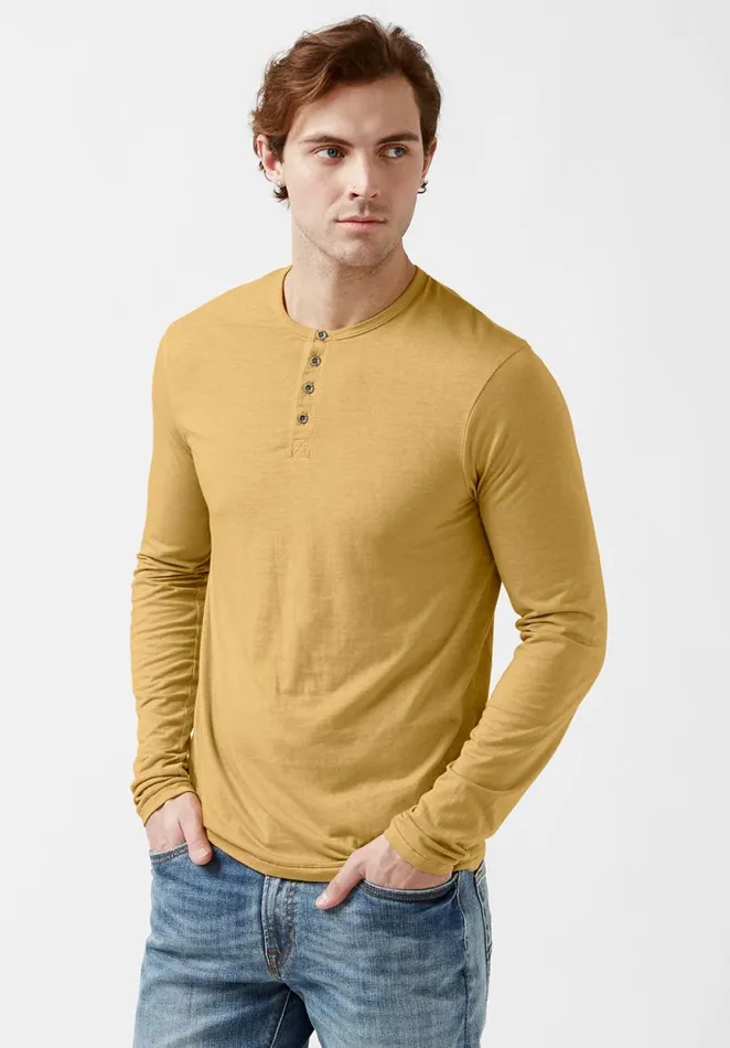 Men Kaduk Tan LongSleeve Mens Top Tan Buffalo David Bitton Tops and Tees