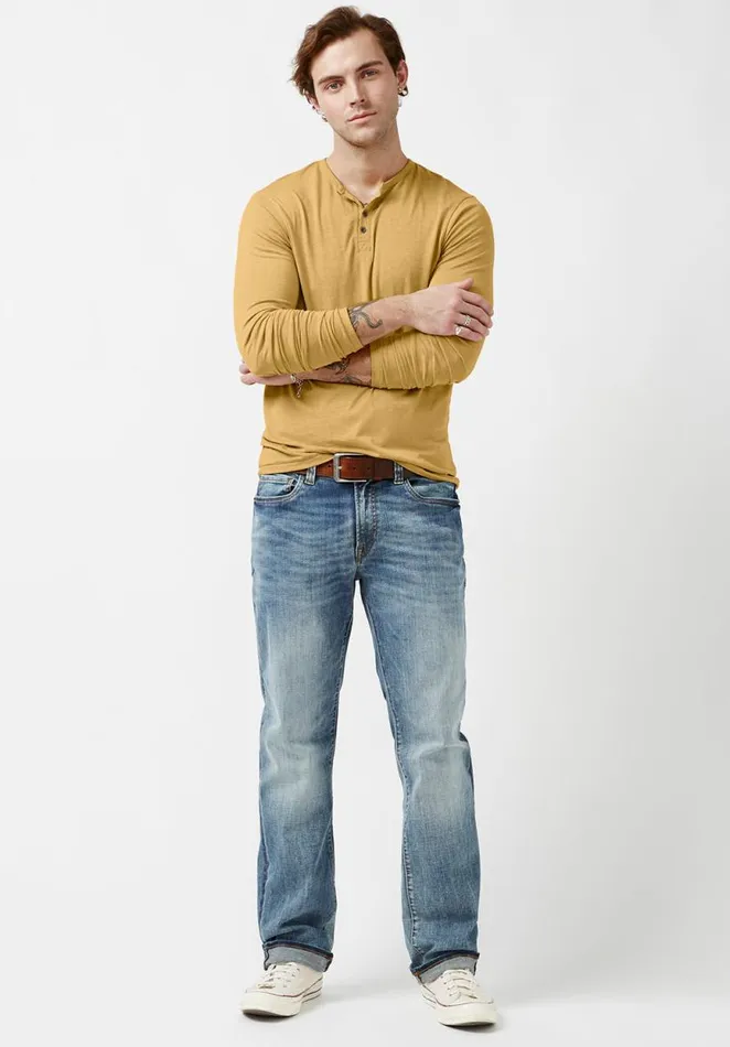 Men Kaduk Tan LongSleeve Mens Top Tan Buffalo David Bitton Tops and Tees