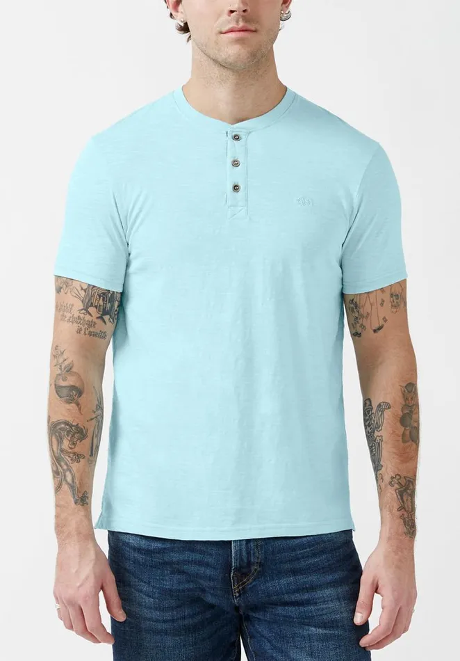 Men Karimo Sky Blue ShortSleeve Mens Top Sky Blue Buffalo David Bitton Tops and Tees