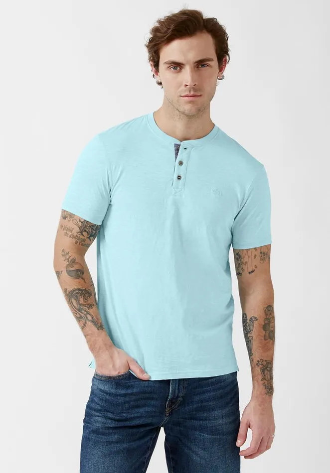 Men Karimo Sky Blue ShortSleeve Mens Top Sky Blue Buffalo David Bitton Tops and Tees
