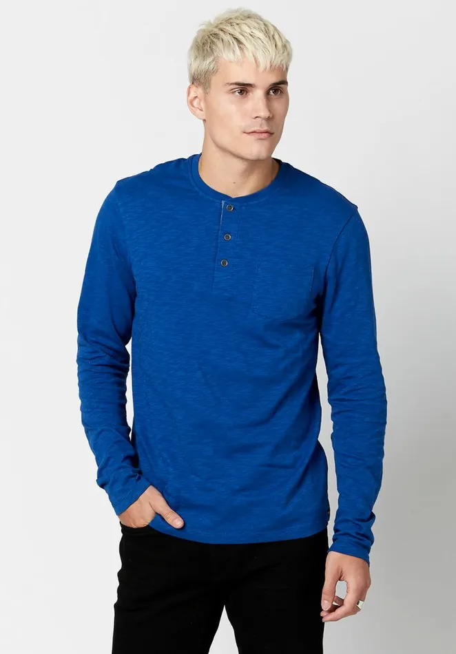 Men Kirock Henley Shirt Black Buffalo David Bitton Sweaters