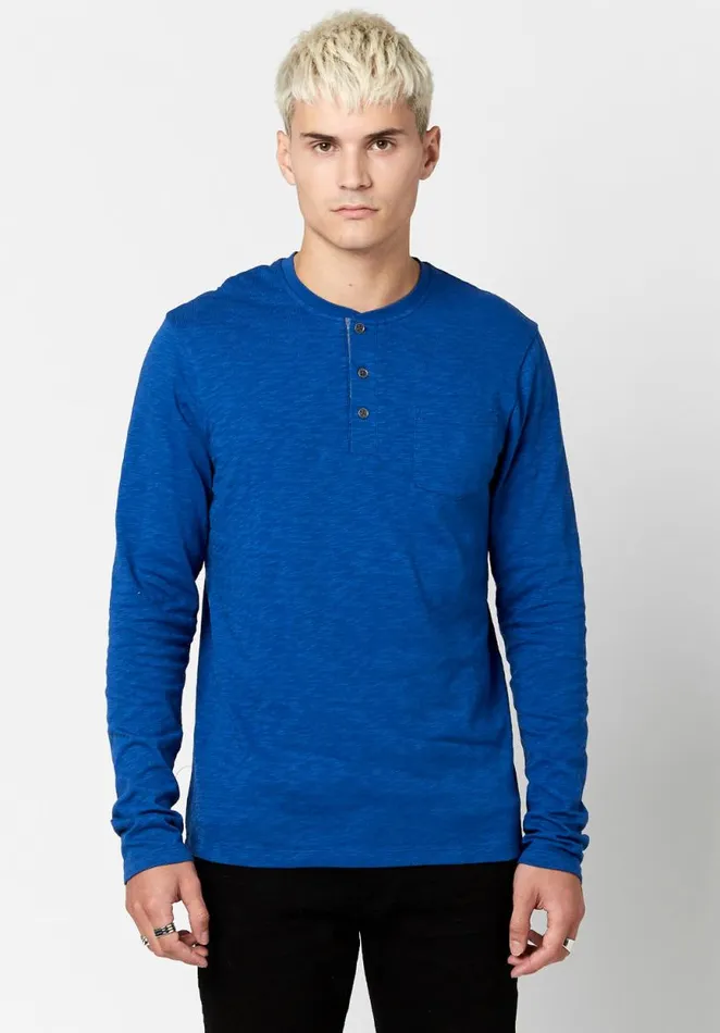 Men Kirock Henley Shirt Black Buffalo David Bitton Sweaters