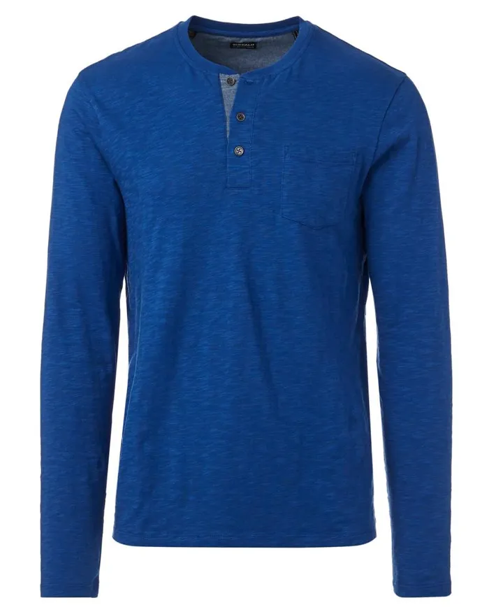 Men Kirock Henley Shirt Black Buffalo David Bitton Sweaters