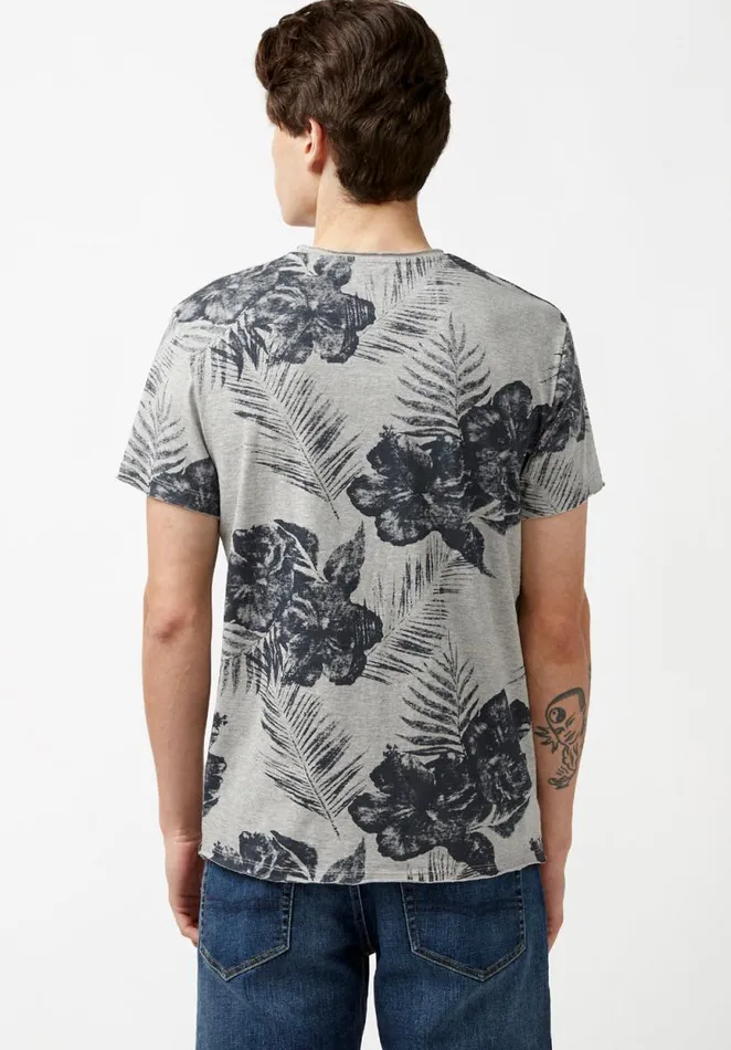 Men Kushot Hibiscus Print TShirt Midnight Blue Buffalo David Bitton Tops and Tees