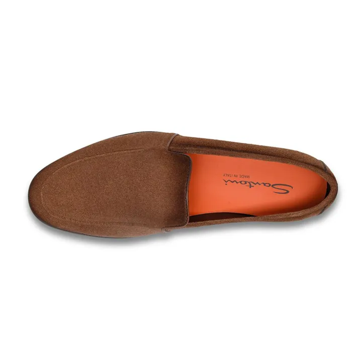 Men Light Brown Suede Loafer Santoni Loafers
