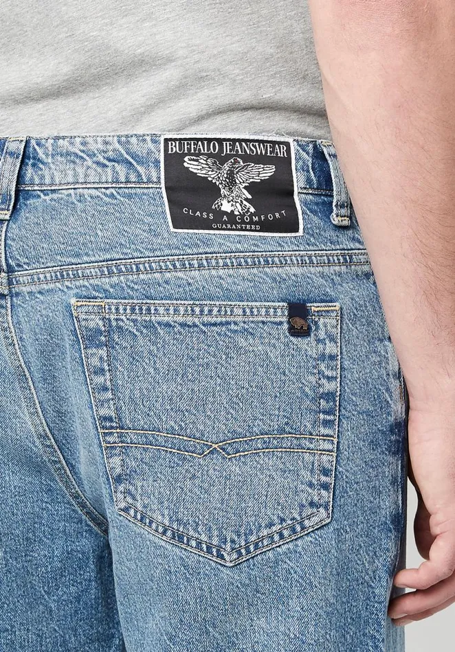 Men Loose Fit Matt Sanded Jeans Indigo Buffalo David Bitton Loose Fit Matt