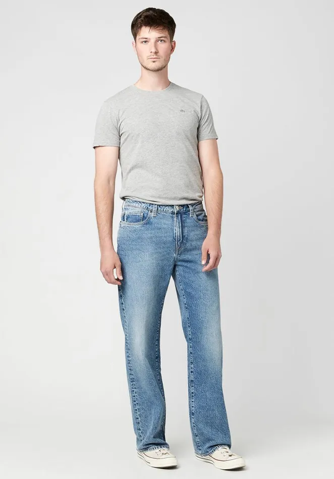 Men Loose Fit Matt Sanded Jeans Indigo Buffalo David Bitton Loose Fit Matt