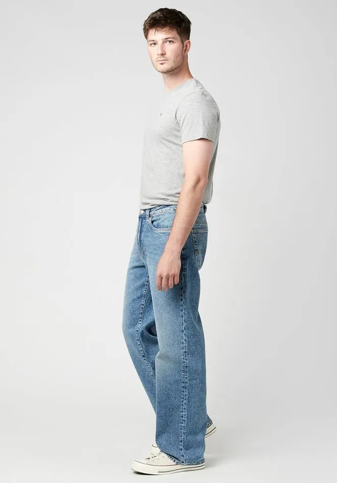Men Loose Fit Matt Sanded Jeans Indigo Buffalo David Bitton Loose Fit Matt