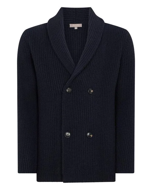 Men Men039s Double Breasted Cashmere CardiganIn Navy Blue Navy Blue NPeal Cardigans