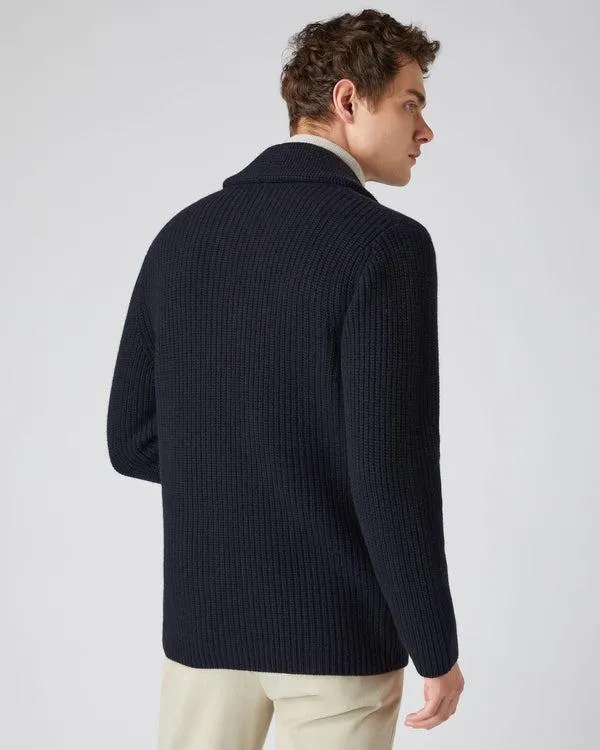 Men Men039s Double Breasted Cashmere CardiganIn Navy Blue Navy Blue NPeal Cardigans