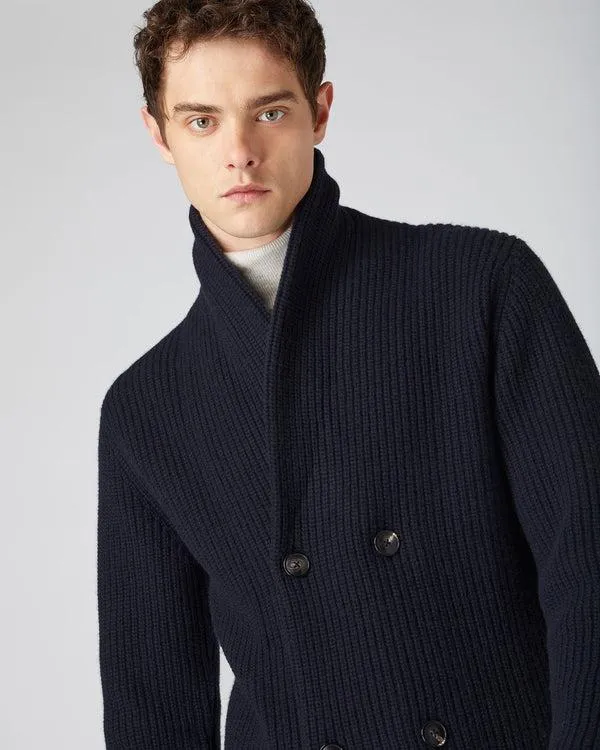 Men Men039s Double Breasted Cashmere CardiganIn Navy Blue Navy Blue NPeal Cardigans