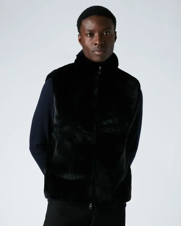 Men Men039s Fur Lined GiletIn Navy Blue Navy Blue NPeal Gilets and Waistcoats