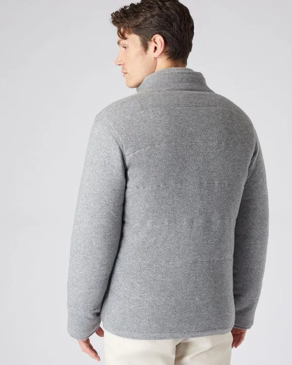 Men Men039s Rib Padded Cashmere JacketIn Flannel Grey Flannel Grey NPeal Coats and Jackets