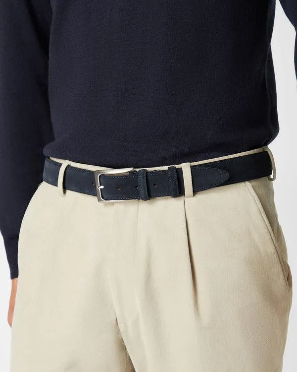 Men Men039s Suede BeltIn Navy Blue Navy Blue NPeal Belts
