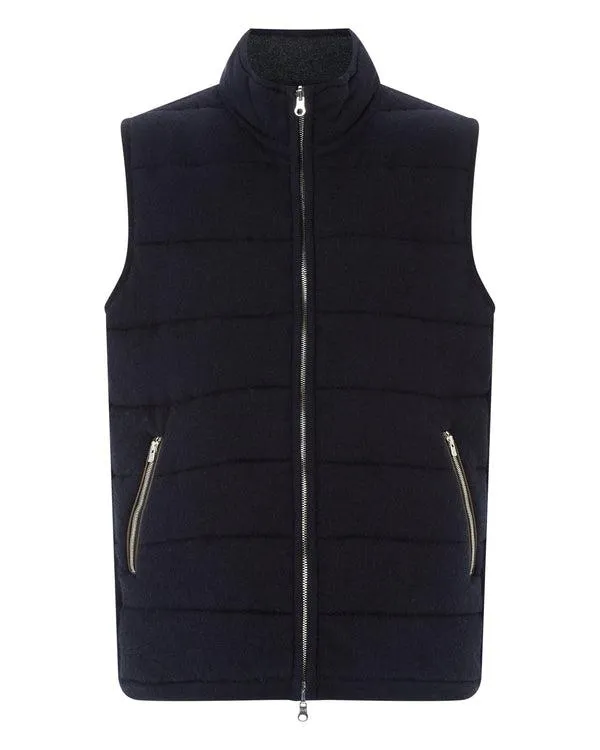 Men Men039s The Mall Quilted Cashmere GiletIn Navy Blue Navy Blue NPeal Gilets and Waistcoats