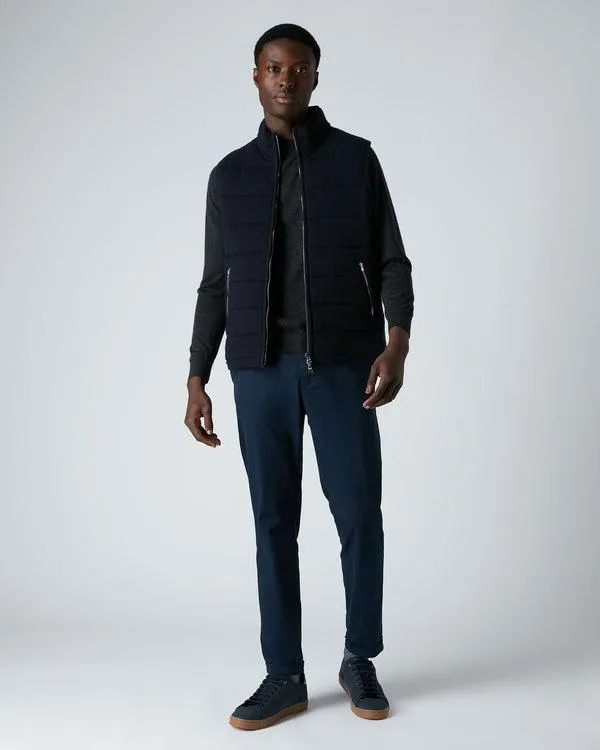 Men Men039s The Mall Quilted Cashmere GiletIn Navy Blue Navy Blue NPeal Gilets and Waistcoats