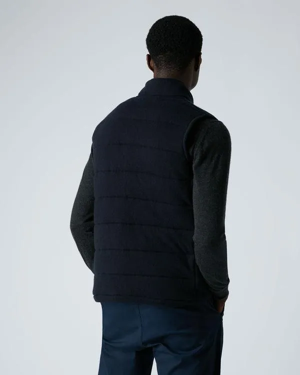 Men Men039s The Mall Quilted Cashmere GiletIn Navy Blue Navy Blue NPeal Gilets and Waistcoats
