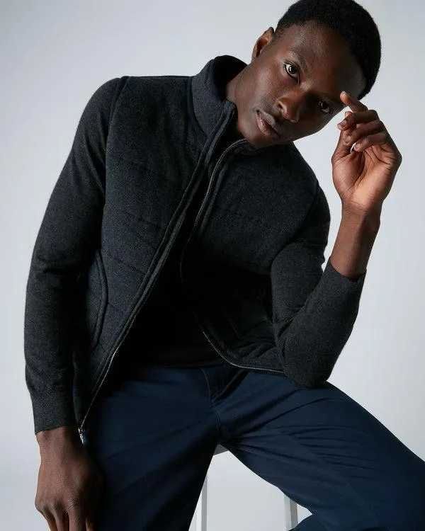 Men Men039s The Mall Quilted Cashmere GiletIn Navy Blue Navy Blue NPeal Gilets and Waistcoats