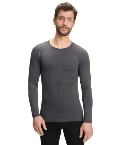 Men Men Long Sleeve Shirt Warm Concrete FALKE Long Sleeve Shirts