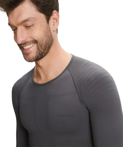 Men Men Long Sleeve Shirt Warm Concrete FALKE Long Sleeve Shirts