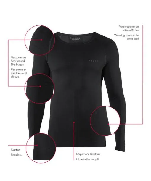 Men Men Long Sleeve Shirt Warm Concrete FALKE Long Sleeve Shirts