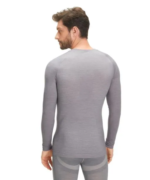 Men Men Long Sleeve Shirt WoolTech Light Grey FALKE Long Sleeve Shirts