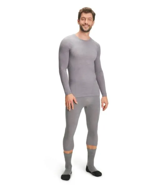Men Men Long Sleeve Shirt WoolTech Light Grey FALKE Long Sleeve Shirts