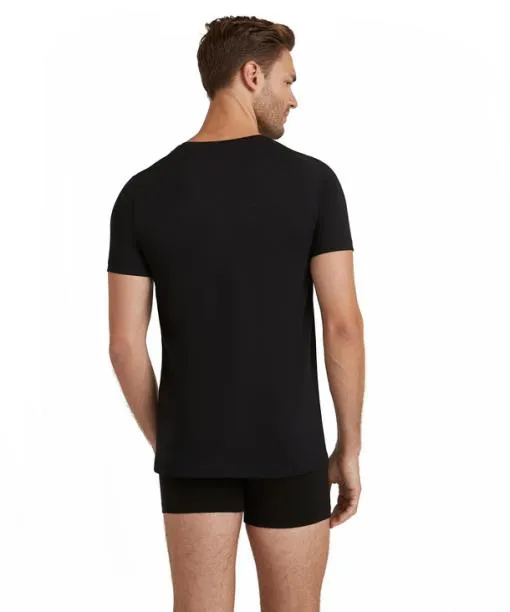Men Men TShirt Roundneck Daily Natural Black FALKE Shirts