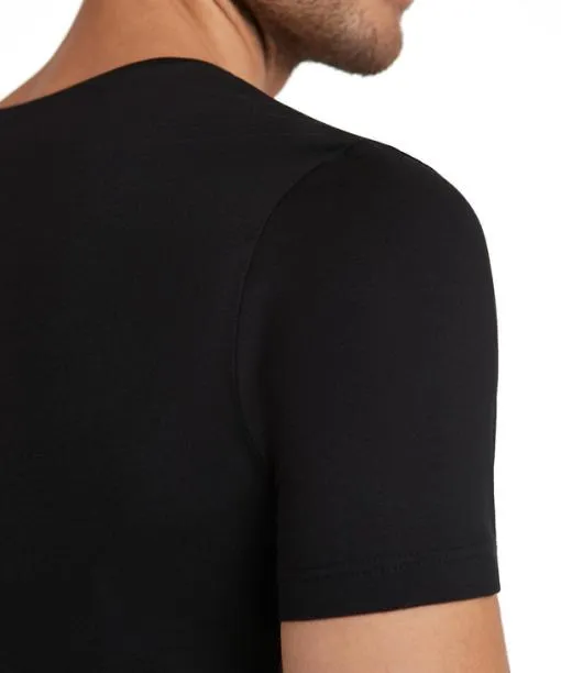 Men Men TShirt Roundneck Daily Natural Black FALKE Shirts