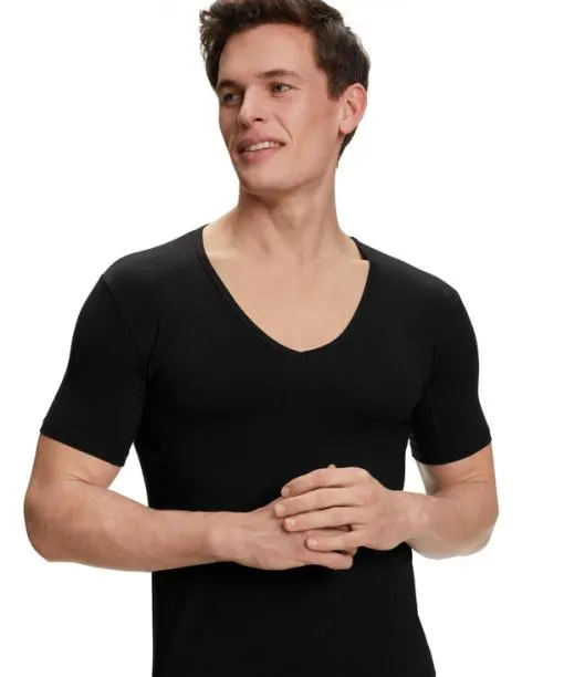 Men Men TShirt Vneck Climate Control Black FALKE Shirts