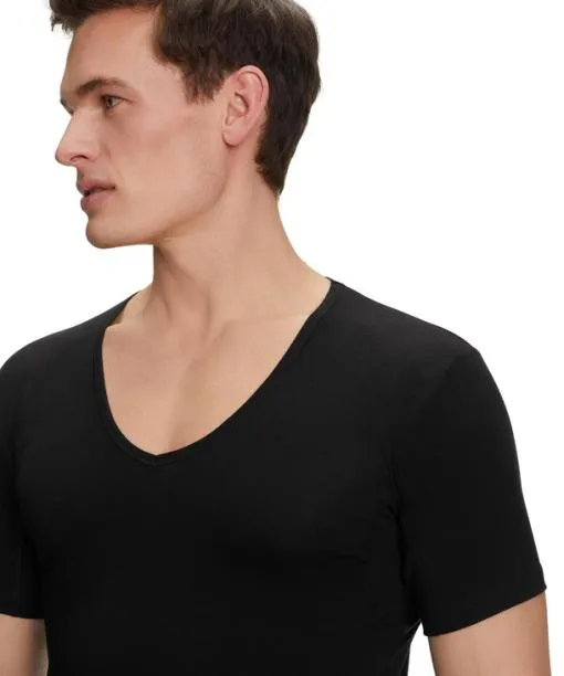 Men Men TShirt Vneck Climate Control Black FALKE Shirts