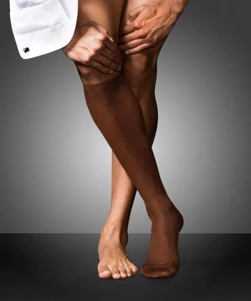 Men No 10 Pure Fil Dcosse Men Kneehigh Socks Acacia FALKE Knee High Socks