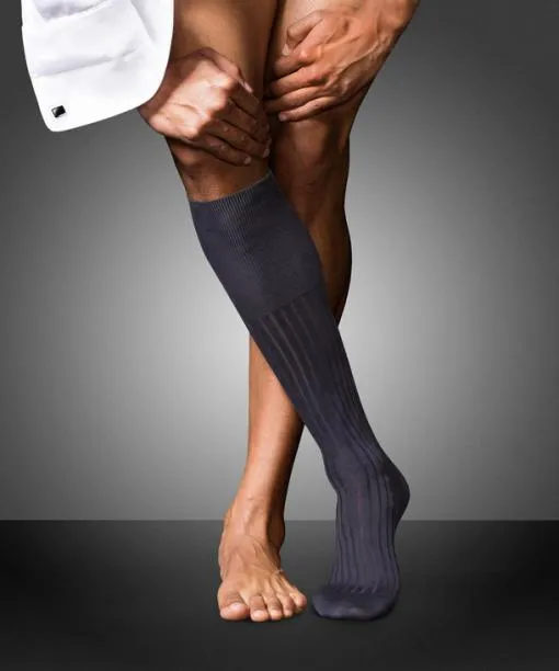 Men No 13 Finest Piuma Cotton Men Kneehigh Socks Stone FALKE Knee High Socks