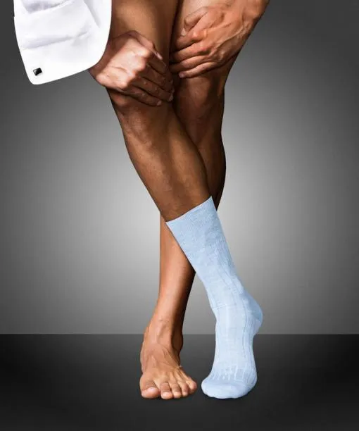 Men No 2 Finest Cashmere Men Socks Bleue Melange FALKE Socks