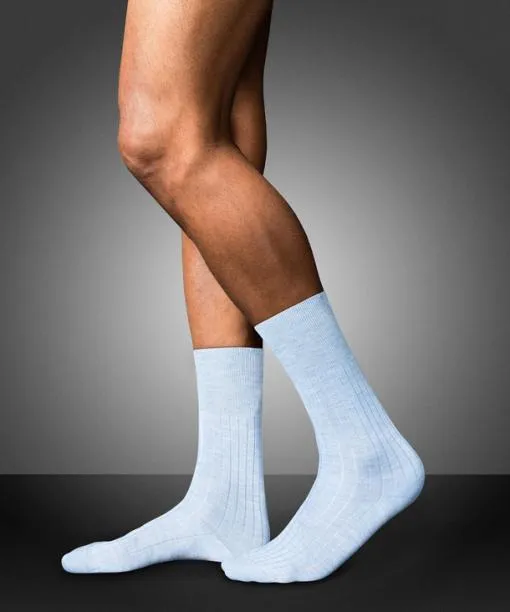 Men No 2 Finest Cashmere Men Socks Bleue Melange FALKE Socks