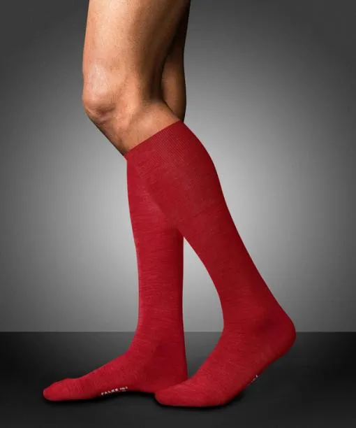 Men No 6 Finest Merino and Silk Men Kneehigh Socks Cardinal FALKE Knee High Socks