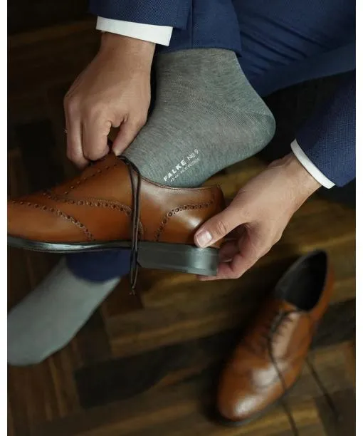 Men No 9 Pure Fil Dcosse Men Socks Dark Navy FALKE By Material