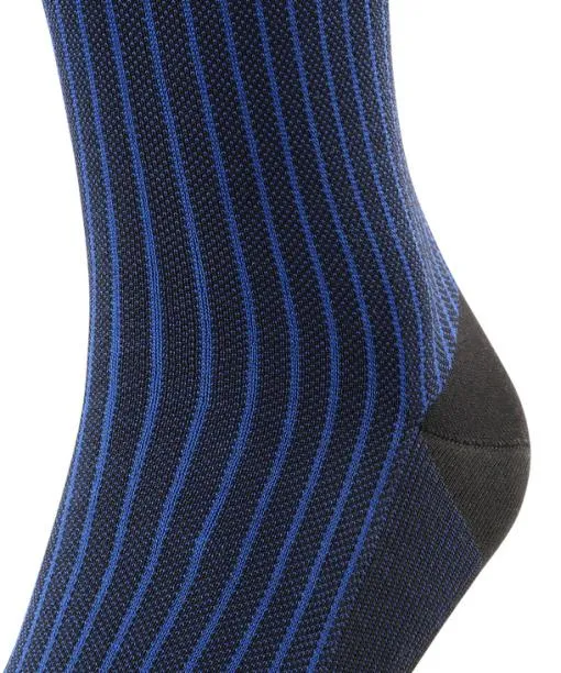 Men Oxford Stripe Men Kneehigh Socks Black FALKE Knee High Socks