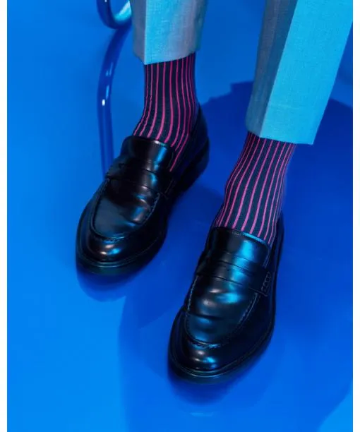 Men Oxford Stripe Men Socks Berry FALKE Socks