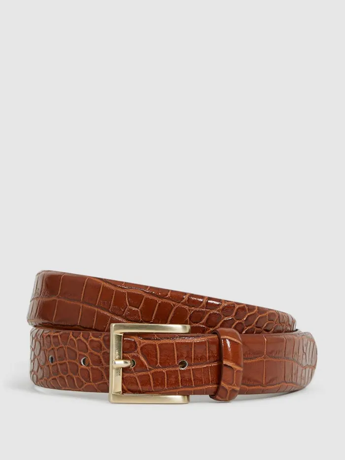 Men Reiss Belts Albany Leather Belt Tan