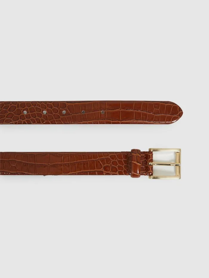 Men Reiss Belts Albany Leather Belt Tan