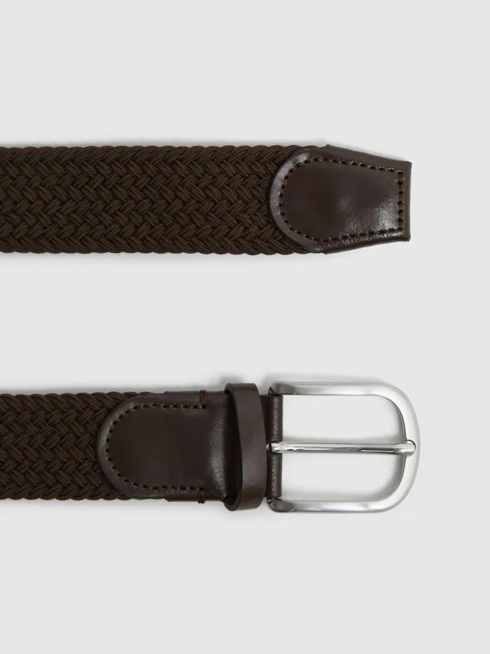Men Reiss Belts Elmont Woven Belt Dark Brown